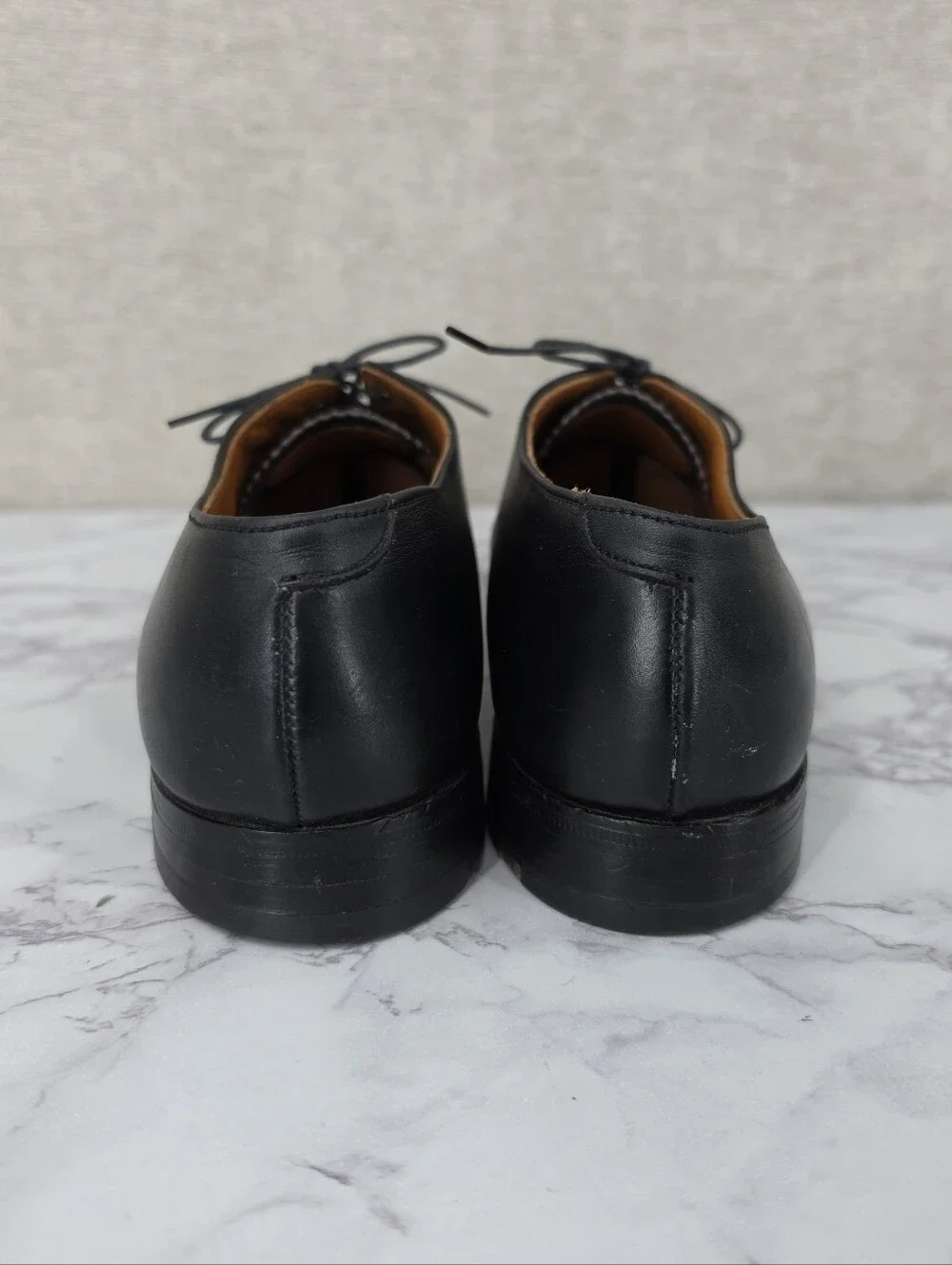 Alden 932 Plain Toe Bal Oxford Black Calf Leather Oxford Dress Shoes - Men